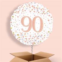 Rose Gold and White 90th Birthday 18" Balloon in a Box