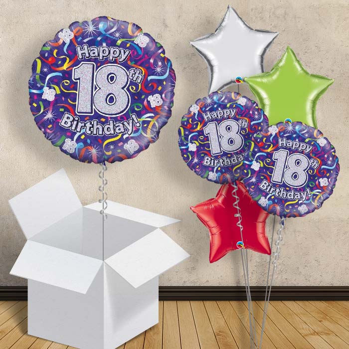 Purple Streamers Happy 18th Birthday 18&#34; Balloon in a Box