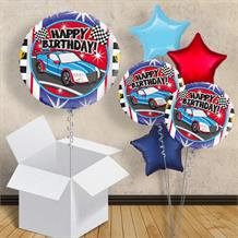 Racing Car Happy Birthday 18" Balloon in a Box