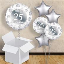 Happy 25th Anniversary Silver 18" Balloon in a Box
