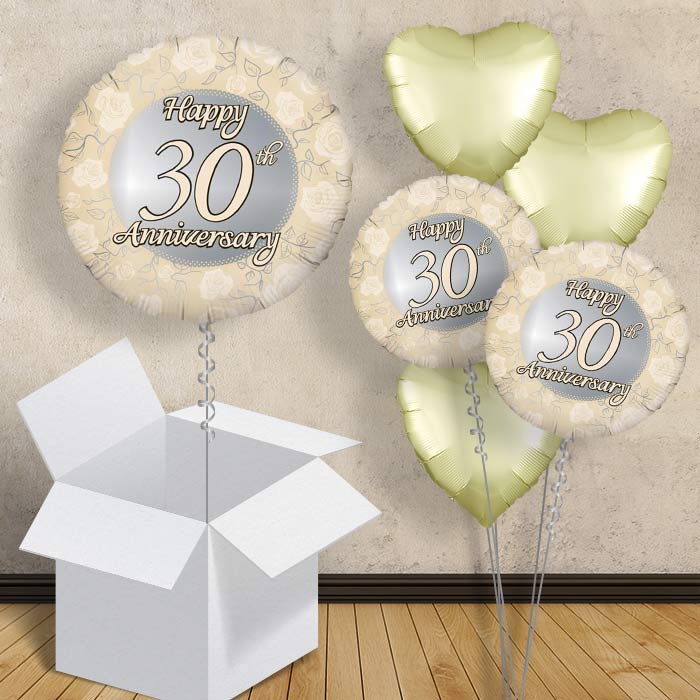 Happy 30th Anniversary Floral Helium Balloon 18" Large choice available 