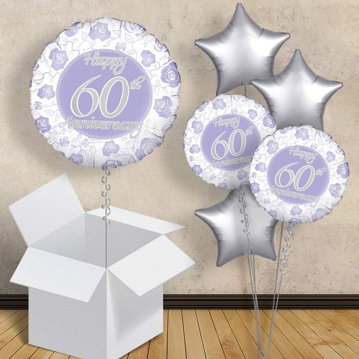 Happy 60th Anniversary Diamond 18&#34; Balloon in a Box