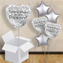 Congratulations on Your Engagement Silver Balloon in a Box