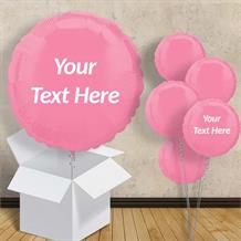 Personalisable Bright Baby Pink Circle 18" Balloon in a Box