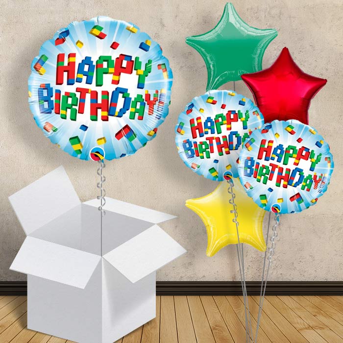 Building Block Happy Birthday 18&#34; Balloon in a Box