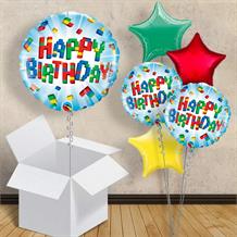 Building Block Happy Birthday 18" Balloon in a Box