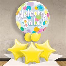 Welcome Baby Colourful Dots 22" Bubble Balloon in a Box