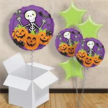 Skeleton and Pumpkins | Halloween 18" Balloon in a Box