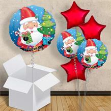 Santa and Christmas Tree 18" Balloon in a Box