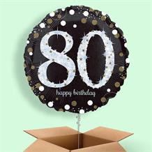 Gold Sparkle Happy 80th Birthday 18" Balloon in a Box