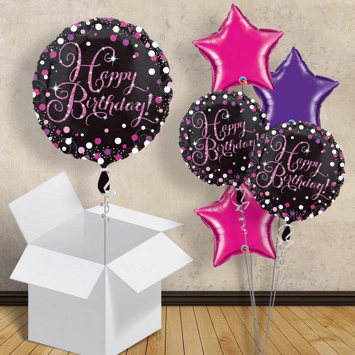 Pink Sparkle Happy Birthday 18&#34; Balloon in a Box