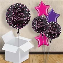 Pink Sparkle Happy Birthday 18" Balloon in a Box