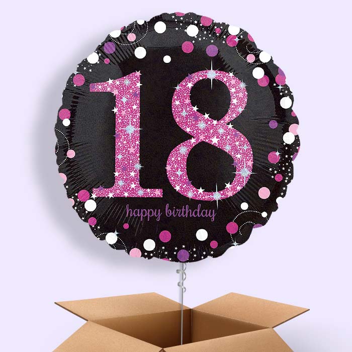 Pink Sparkle Happy 18th Birthday 18&#34; Balloon in a Box