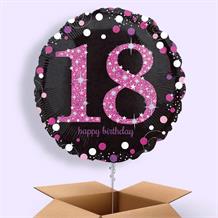 Pink Sparkle Happy 18th Birthday 18" Balloon in a Box