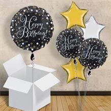 Gold Sparkle Happy Birthday 18" Balloon in a Box