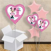 Minnie Mouse Heart 1st Birthday 18" Balloon in a Box