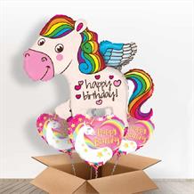 Rainbow Unicorn Happy Birthday Giant Shaped Balloon in a Box Gift