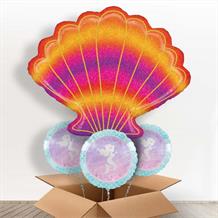 Seashell Glitter Holographic Giant Balloon in a Box Gift