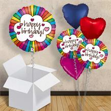 Happy Birthday Rainbow Heart 18" Balloon in a Box