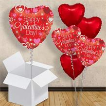 Happy Valentines Day Sparkling Heart 18" Balloon in a Box