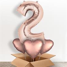 Rose Gold Giant Number 2 Balloon in a Box Gift
