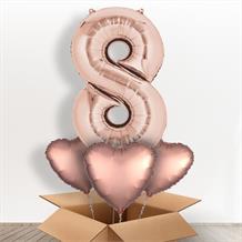 Rose Gold Giant Number 8 Balloon in a Box Gift