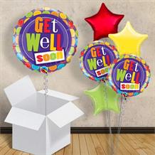 Get Well Soon Multi-Coloured Dots 18" Balloon in a Box