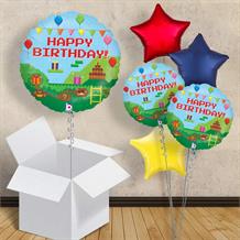 Retro Game Pixel Happy Birthday 18" Balloon in a Box