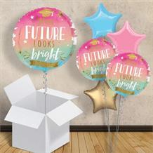 Graduation Future Looks Bright Inflated 18" Foil Balloon in a Box