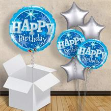 Blue Sparkle Birthday 18" Balloon in a Box