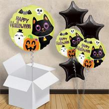 Black Cat Pumpkin Bat Halloween Baloons in a Box | Party Save Smile