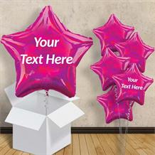 Personalisable Hot Pink Iridescent Star 18