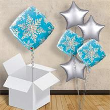 Holographic Blue Snowflakes 18" Balloon in a Box
