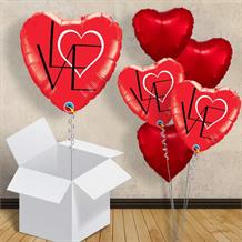 Red Love Heart Abstract 18" Balloon in a Box