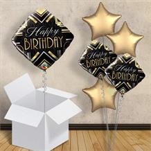 Art Deco Diamond Happy Birthday 18" Balloon in a Box