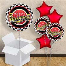 Racing Gear and Chequered Flag 18" Balloon in a Box