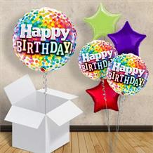 Colourful Confetti Happy Birthday 18" Balloon in a Box