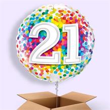 Colourful Confetti 21st Birthday 18" Balloon in a Box