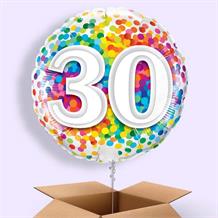 Colourful Confetti 30th Birthday 18" Balloon in a Box