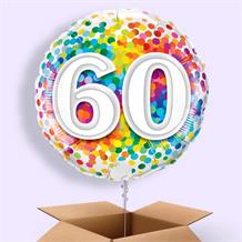 Colourful Confetti 60th Birthday 18" Balloon in a Box