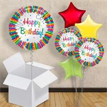 Rainbow Ribbons Happy Birthday 18" Balloon in a Box