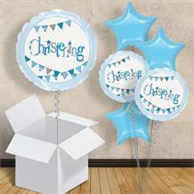 Blue Bunting Christening 18" Balloon in a Box