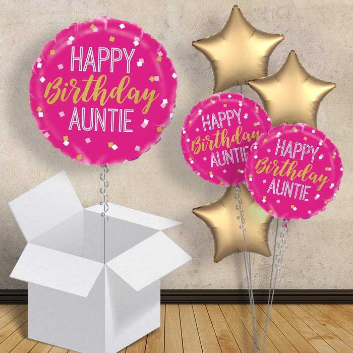 Happy Birthday Auntie Aunt Pink 18 Balloon In A Box Buy Online