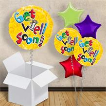 Get Well Soon | Yellow Bubbles 18" Balloon in a Box