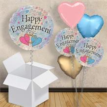 Happy Engagement Pink and Blue Hearts 18" Balloon in a Box