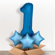 Blue Giant Number 1 Balloon in a Box Gift