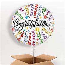 Congratulations Multi-Coloured Streamers 18" Balloon in a Box