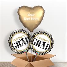 Personalisable Inflated Congrats Grad Graduation 3 Balloon Bouquet in a Box Gift