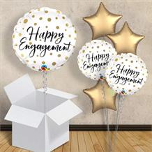 Happy Engagement Gold Dot 18" Balloon in a Box