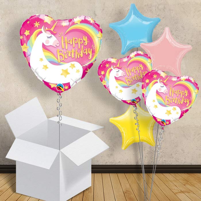 Unicorn Heart Happy Birthday 18&#34; Balloon in a Box